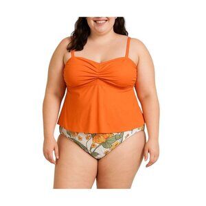 Beachsissi Tankini 2 Piece Swimwear Twist Front High Waisted Size Large